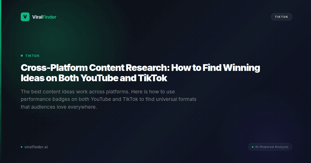 Cross-Platform Content Research: How to Find Winning Ideas on Both YouTube and TikTok