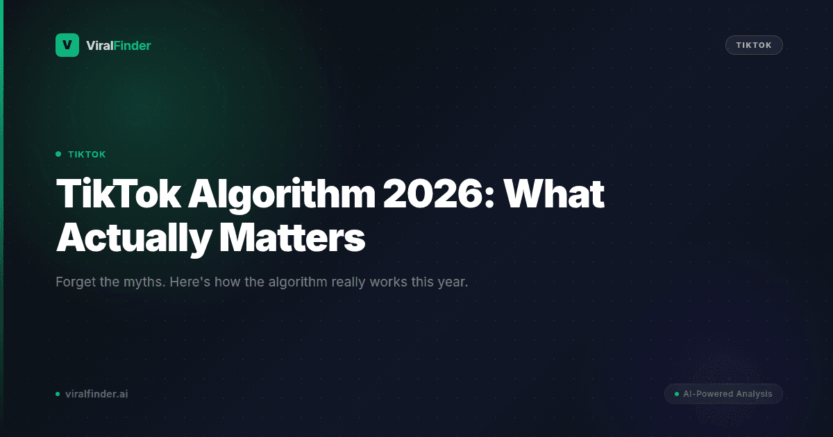 TikTok Algorithm 2026: What Actually Matters